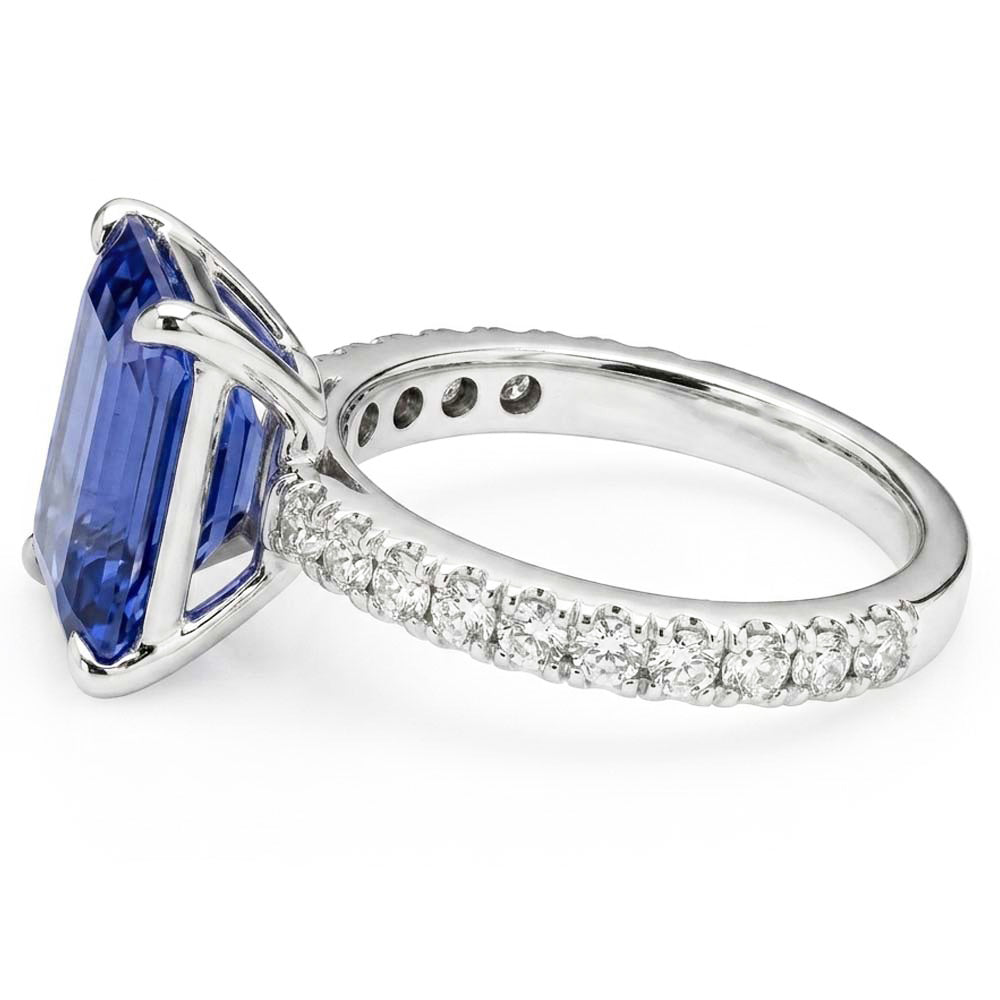 Emerald Sapphire Gemstone Ring Pave Set Natural Earth Mined Diamonds 3.50 Carats