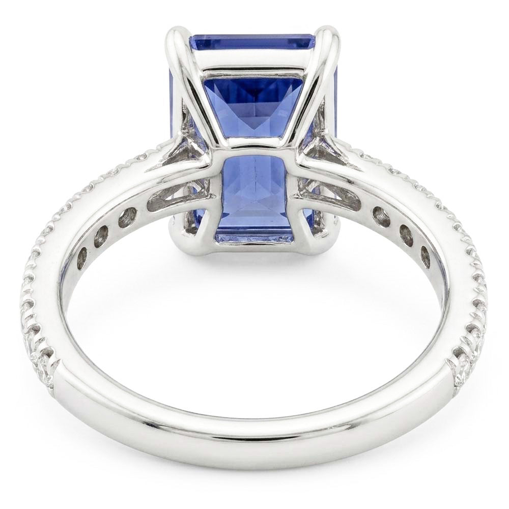 Emerald Sapphire Gemstone Ring Pave Set Natural Earth Mined Diamonds 3.50 Carats