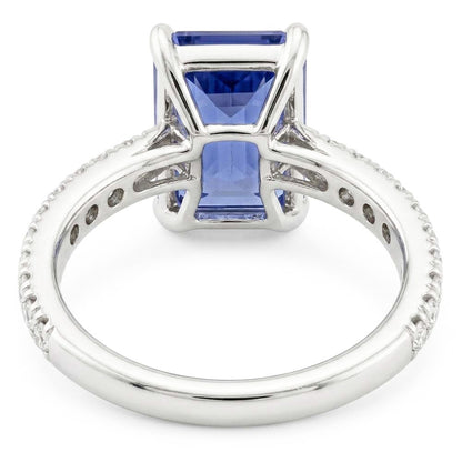 Emerald Sapphire Gemstone Ring Pave Set Natural Earth Mined Diamonds 3.50 Carats