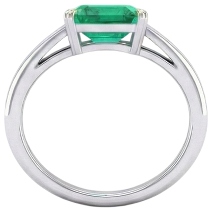 Natural Real ( Not Lab Grown ) Emerald GIA Shaped Solitaire Green Emerald GIA Ring
