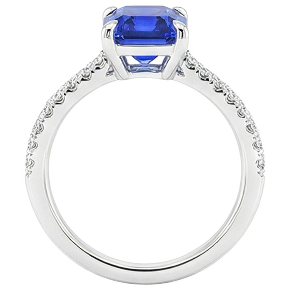natural emerald sapphire 4ct ring on white background