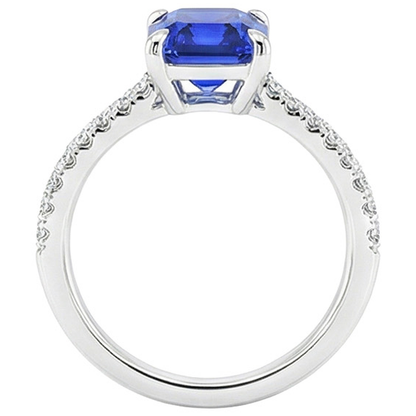 natural emerald sapphire 4ct ring on white background