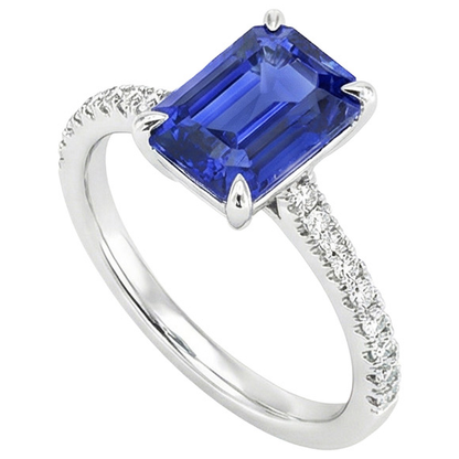 natural emerald sapphire 4ct ring side angle