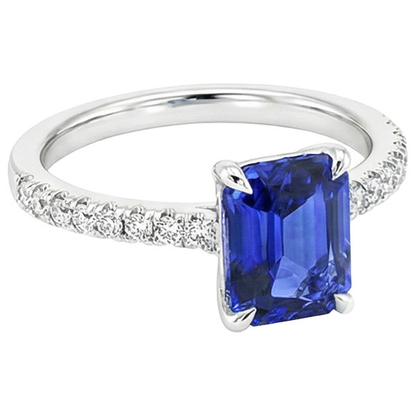 natural emerald sapphire 4ct ring profile view