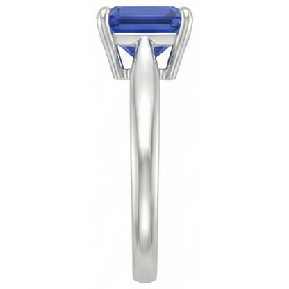 Natural Real ( Not Lab Grown )  Emerald Solitaire Srilanka Sapphire Engagement Ring 1.50 Carats