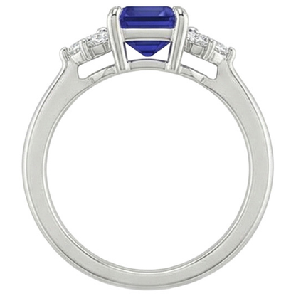 Emerald Sri Lankan Sapphire Natural Earth Mined Diamond Engagement Ring 2.50 Carats