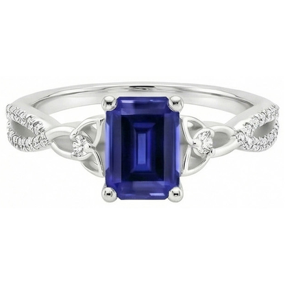 natural round sapphire 3ct ring side angle
