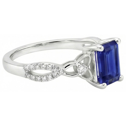 natural round sapphire 3ct ring top view