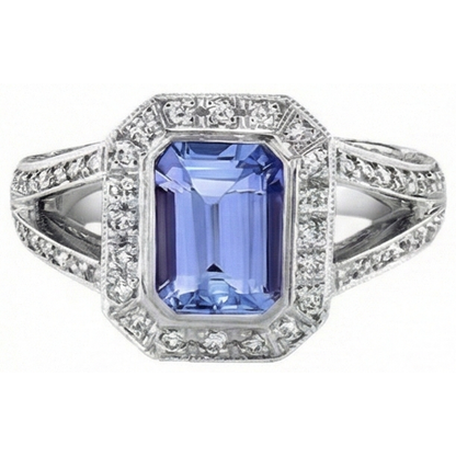Emerald Tanzanite Natural Earth Mined Diamonds 5.36 Carat Fancy Ring New