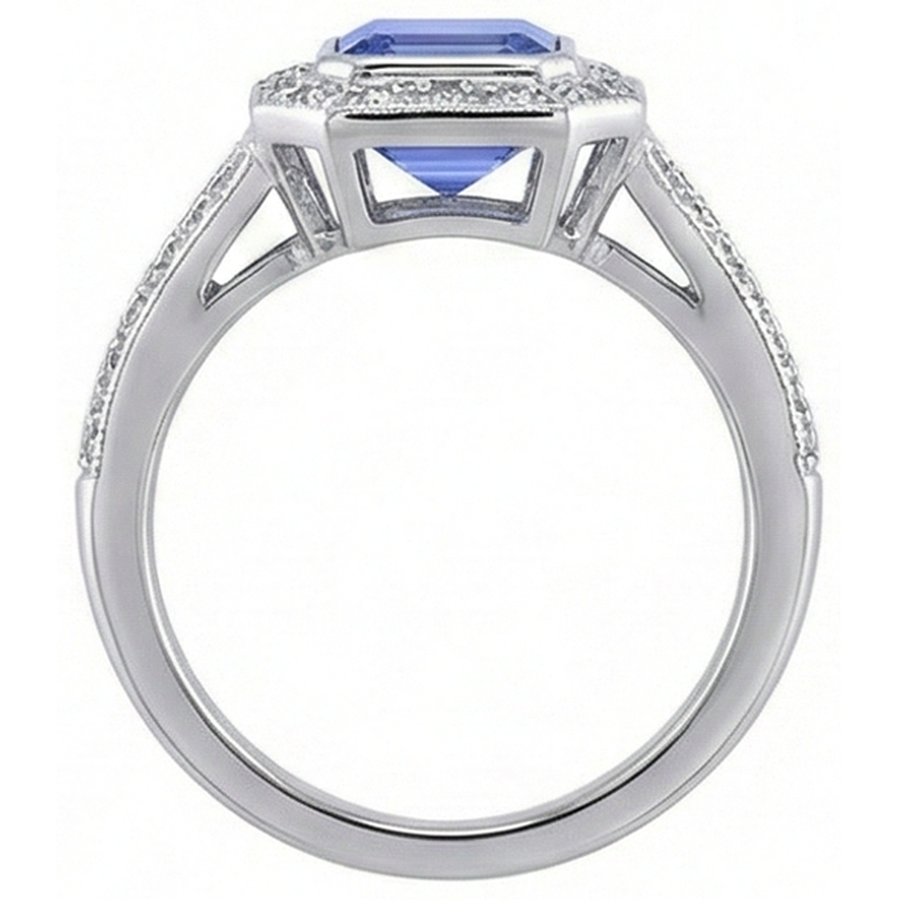 Emerald Tanzanite Natural Earth Mined Diamonds 5.36 Carat Fancy Ring New