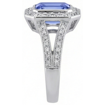 Emerald Tanzanite Natural Earth Mined Diamonds 5.36 Carat Fancy Ring New