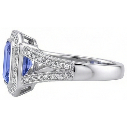 Emerald Tanzanite Natural Earth Mined Diamonds 5.36 Carat Fancy Ring New
