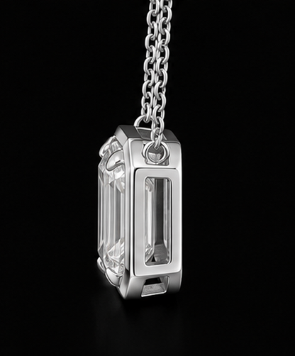 Emerald Cut 1 Carat Lab Grown Pendant 14K White Gold 