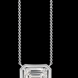 Emerald Cut 1 Carat Lab Grown Pendant 14K White Gold