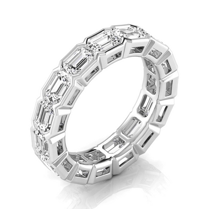 Emerald Cut 4.95 Ct Lab Grown Diamond Band White Gold Eternity