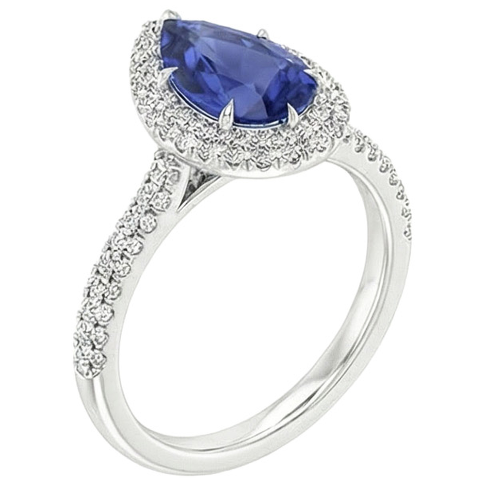 natural round sapphire 5.50ct ring top view