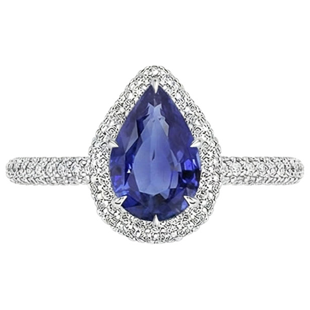 natural round sapphire 5.50ct ring side angle