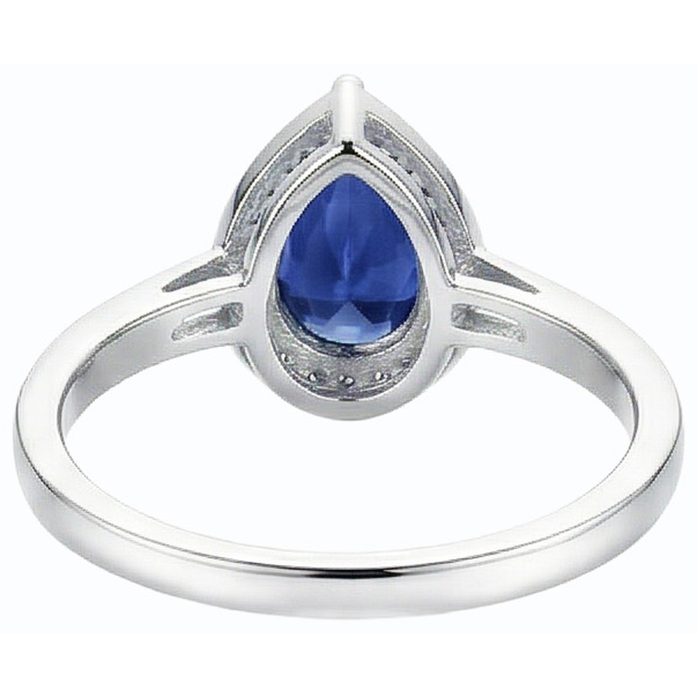 Engagement Halo Srilanka Sapphire Ring & Natural Earth Mined Diamonds 3.50 Carats
