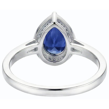Engagement Halo Srilanka Sapphire Ring & Natural Earth Mined Diamonds 3.50 Carats