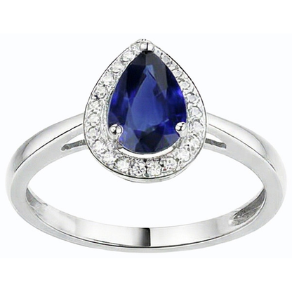 Engagement Halo Srilanka Sapphire Ring & Natural Earth Mined Diamonds 3.50 Carats