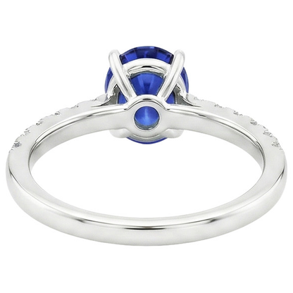Engagement Ring Oval Sri Lankan Sapphire & Natural Earth Mined Diamond Accents 4.25 Carats
