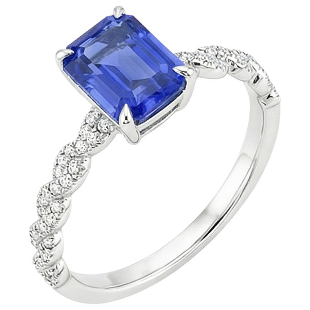 natural emerald sapphire 4.50ct ring side angle