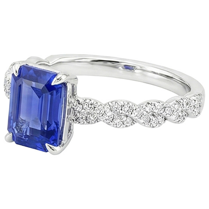 natural emerald sapphire 4.50ct ring profile view