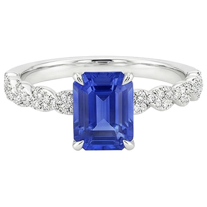 natural emerald sapphire 4.50ct ring close up detail
