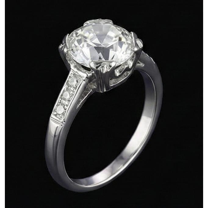 Engagement Ring Old European Natural Earth Mined Diamond 2.75 Carats Ladies Jewelry