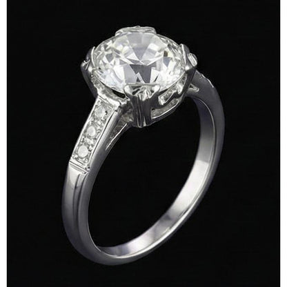Engagement Ring Old European Natural Earth Mined Diamond 2.75 Carats Ladies Jewelry