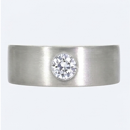 Euro Shank Mens Ring Gypsy Flush Diamond