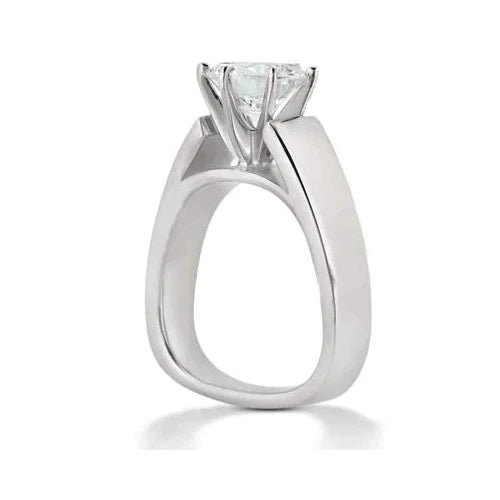 Euro Shank Wide Band Solitaire Ring