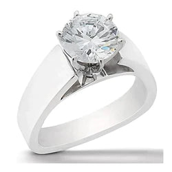 Euro Shank Wide Band Solitaire Ring