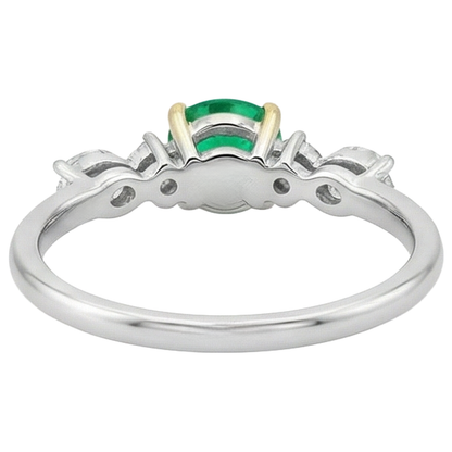 Natural Real ( Not Lab Grown ) Everyday Gemstone Ring Green Emerald GIA Diamond Jewelry