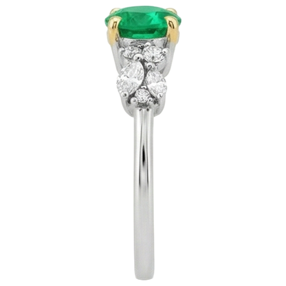 Natural Real ( Not Lab Grown ) Everyday Gemstone Ring Green Emerald GIA Diamond Jewelry