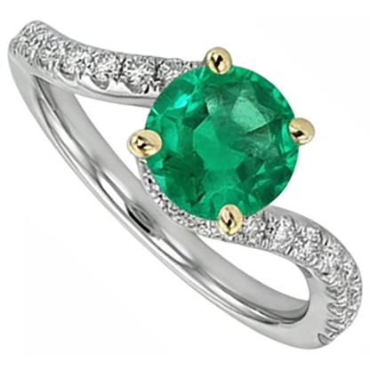Natural Real ( Not Lab Grown ) Fancy Green Emerald GIA Diamond Ring Twisted Shank Jewelry
