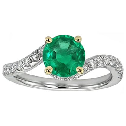 Natural Real ( Not Lab Grown ) Fancy Green Emerald GIA Diamond Ring Twisted Shank Jewelry