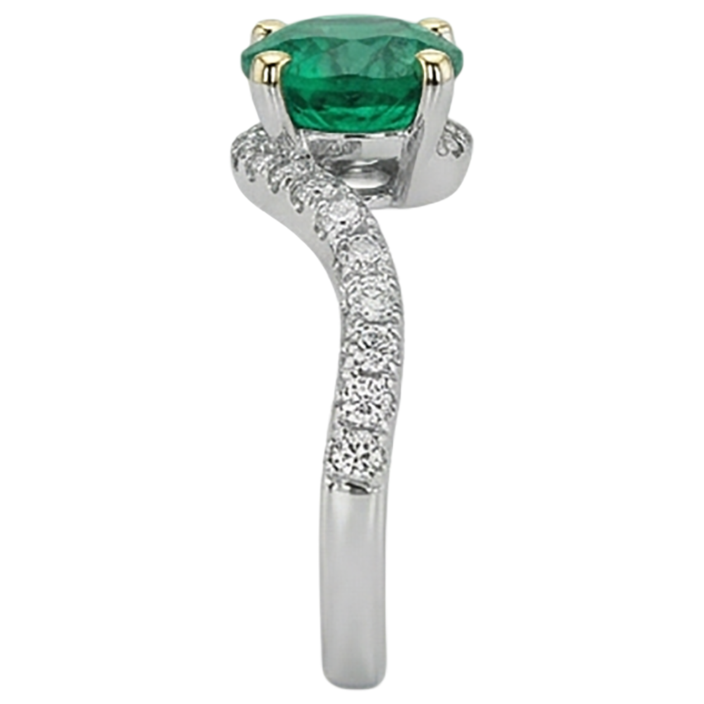 Natural Real ( Not Lab Grown ) Fancy Green Emerald GIA Diamond Ring Twisted Shank Jewelry