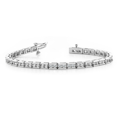 Fancy Tennis Bracelet 6.40 Carats Round Cut Lab Grown Diamond White Gold 14K New