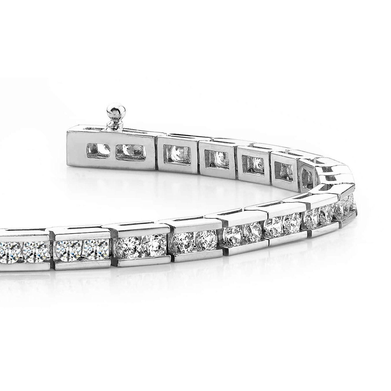Fancy Tennis Bracelet 6.40 Carats Round Cut Lab Grown Diamond White Gold 14K New