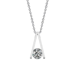 Fashionable 1 Carat Round Natural Diamond Pendant