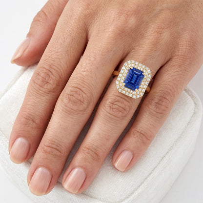 Fine VVS Clarity Royal Blue Sapphire Gemstone Ring – 4 ct 14K