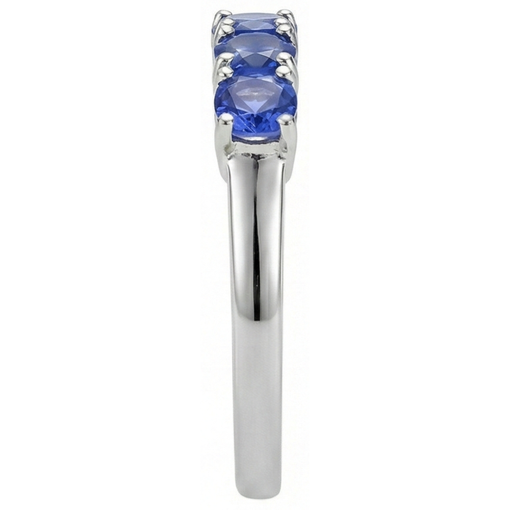 Natural Real ( Not Lab Grown )  Five Stone Round Tanzanite Gemstone 2.50 Carat Ring Band Jewelry
