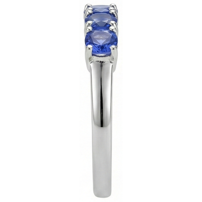Natural Real ( Not Lab Grown )  Five Stone Round Tanzanite Gemstone 2.50 Carat Ring Band Jewelry
