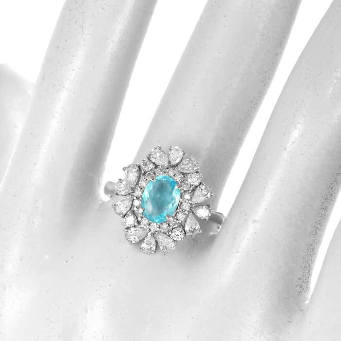 Floral Halo Paraiba Cocktail Ring