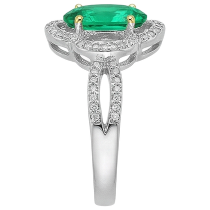 natural round emerald 1.50ct ring profile view