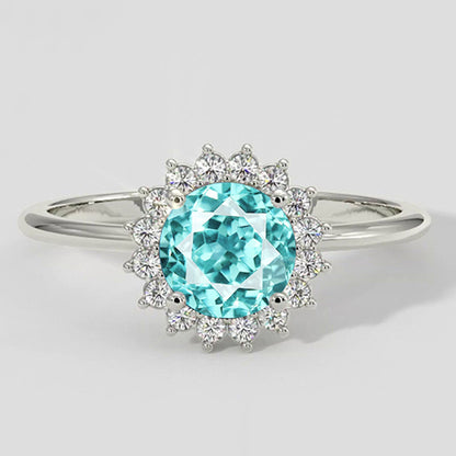 Flower Style Paraiba Cocktail Ring