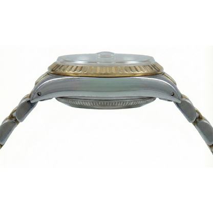 Fluted Bezel Champagne Stick Dial Rolex Date Women Watch Jubilee