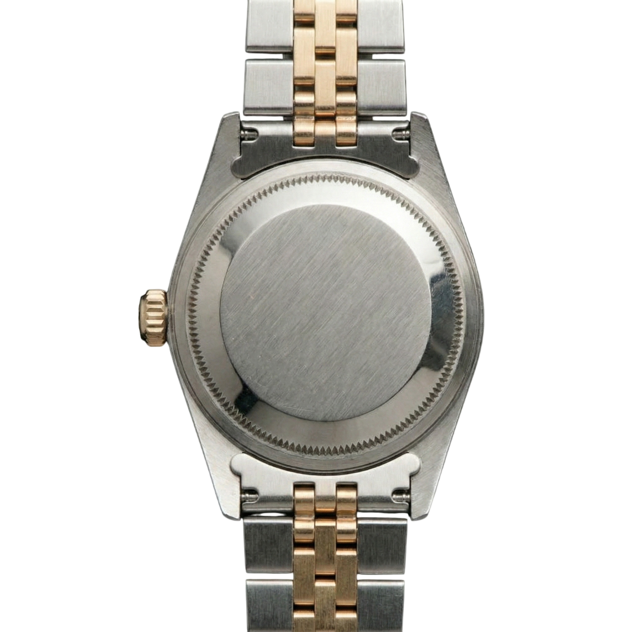 Fluted Bezel Rolex Ss & Gold Baguette Diamond Dial Datejust Watch