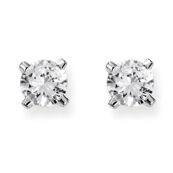 Four Prong Style Lady Studs Earring 2.5 Ct Round Cut Lab Grown Diamond Gold14K
